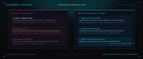 Why We Don't Use LeetCode: Our Live System Design and Codebase Navigation Rubric for L5 Engineers