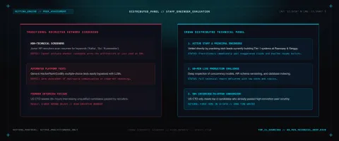 The Distributed Panel: Why Peer Technical Reviews by Active Principal Engineers Beat Recruiter Screens